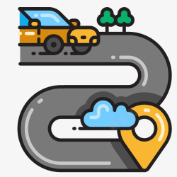 卡通简约线条定位导航装饰素材