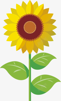向日葵太阳花卡通手绘花黄色素材