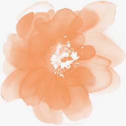 粉色水墨画牡丹花卉素材
