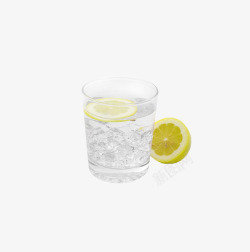 白色透明柠檬冰水素材
