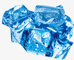 蓝色透明冰块淘宝促销素材