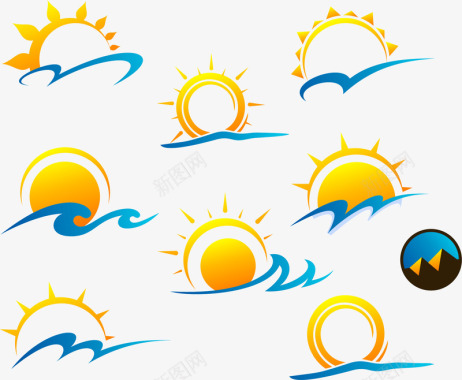 雨伞logo太阳矢量图图标图标