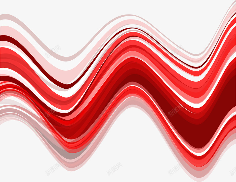抽象波浪红色条纹矢量图eps免抠素材_88icon https://88icon.com 波浪条纹 波纹 矢量素材 红色条纹 红色波纹 矢量图