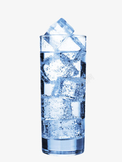 玻璃水杯里的大冰块素材