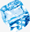晶莹蓝色纯净冰块素材