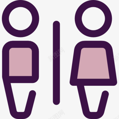缝衣服的女人厕所图标图标