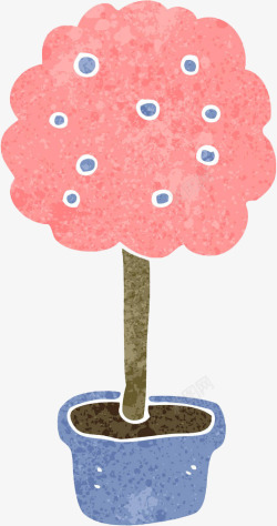 粉色卡通手绘树素材