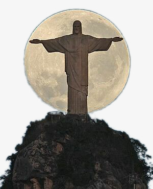 巴西里约热内卢基督巨像与月亮png免抠素材_88icon https://88icon.com 基督巨像 巴西里约热内卢 旅游 月亮 装饰图案