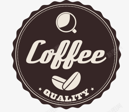 年份标签咖啡品牌标识图标图标