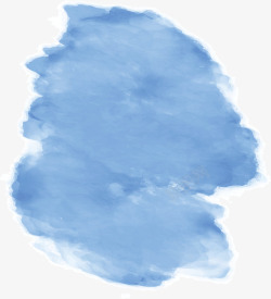 蓝色水彩涂鸦晕染矢量图素材