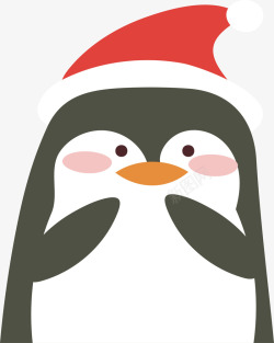 卡通圣诞小企鹅矢量图素材