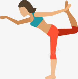 高抬腿练习瑜伽的女人插画高清图片
