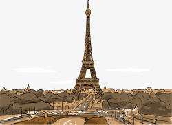 美丽法国巴黎景色矢量图素材