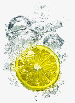 水果柠檬水冰块素材