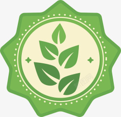 太阳植物徽章矢量图素材