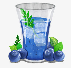 蓝莓汁彩色圆柱蓝莓汁元素高清图片