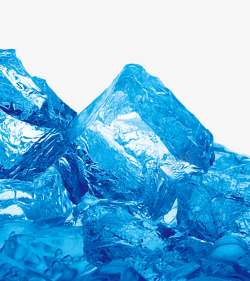 夏凉冰块蓝色冰块高清图片