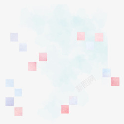 漂浮彩色方块素材