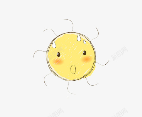 黄色灯泡惊讶流汗的太阳图标图标