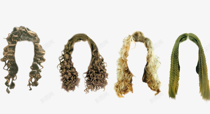 女孩小波浪长卷发psd免抠素材_88icon https://88icon.com 中长发 卷发 女孩发型 小波浪