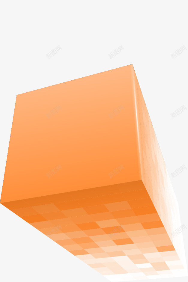 橙色几何方块png免抠素材_88icon https://88icon.com 几何 方块 橙色