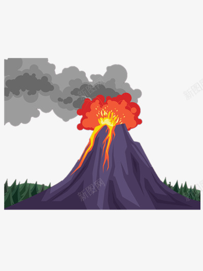 火山爆发png免抠素材_88icon https://88icon.com 火山 火焰 自然灾害