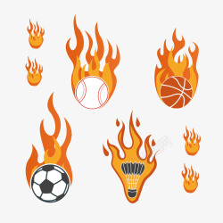 火焰和球矢量图素材