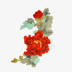 元宵传统古典牡丹花素材