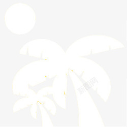 剪影的椰树假日海边高清图片