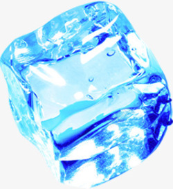 透明蓝色冰块素材