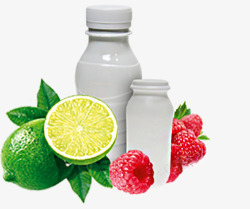 柠檬树莓酸奶瓶素材