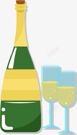 庆祝新年香槟素材