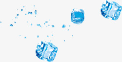 蓝色晶体晶莹冰块素材