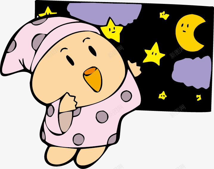 卡通婴儿睡觉png免抠素材_88icon https://88icon.com 婴儿 星星 月亮 睡衣 睡觉