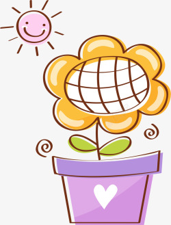 可爱向日葵免抠卡通向日葵高清图片