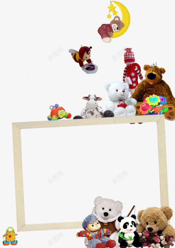 儿童相框png免抠素材_88icon https://88icon.com 娃娃 小桌子 小熊 布偶 月亮 桌子 棕色小熊 玩具 相框 睡觉的小熊 黄色小熊