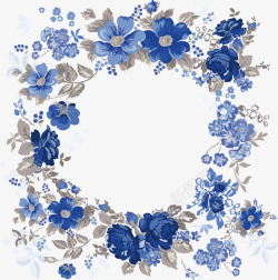 装饰花纹蓝色装饰花纹边框底矢量图素材