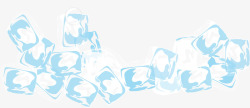 写实透明的冰块堆矢量图素材