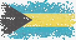 巴哈马国旗矢量图素材