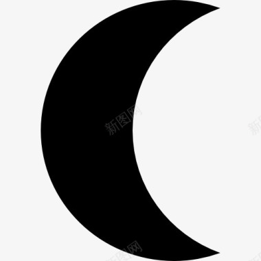 大杯固体Moon相黑色新月形的图标图标