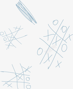 蓝色彩铅井字游戏手绘图案矢量图素材