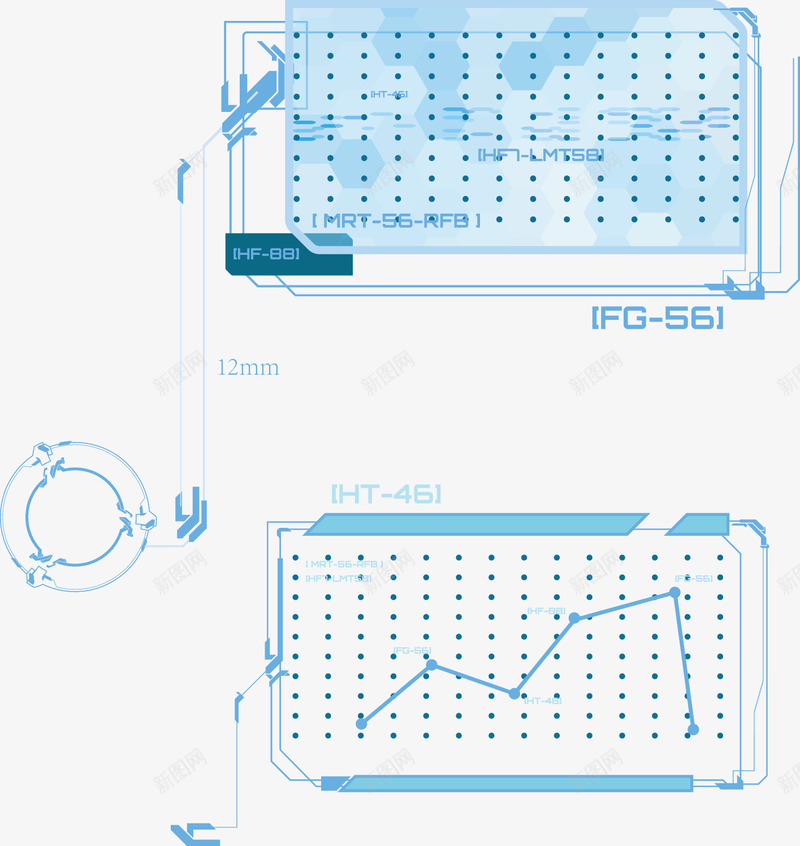 科技标注刻度蓝图png免抠素材_88icon https://88icon.com png 标注线 炫光圆环 矢量素材 科技 科技图 线圈