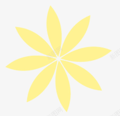 漂浮花瓣png素材浅黄色花瓣九瓣花美丽图标图标