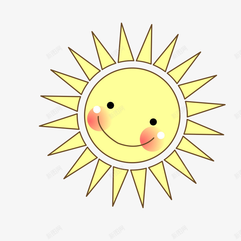 卡通笑脸太阳png免抠素材_88icon https://88icon.com 卡通手绘太阳 可爱脸 太阳 手绘 有腮红的太阳