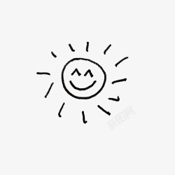 手绘卡通扁平微笑的太阳素材