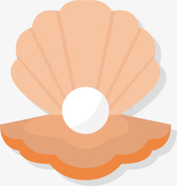 海洋生物橙色珍珠蚌素材