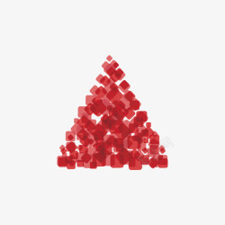 创意红色方块圣诞树素材