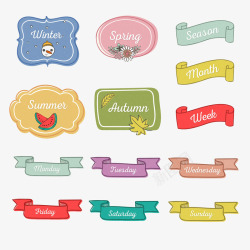 星期标签素材