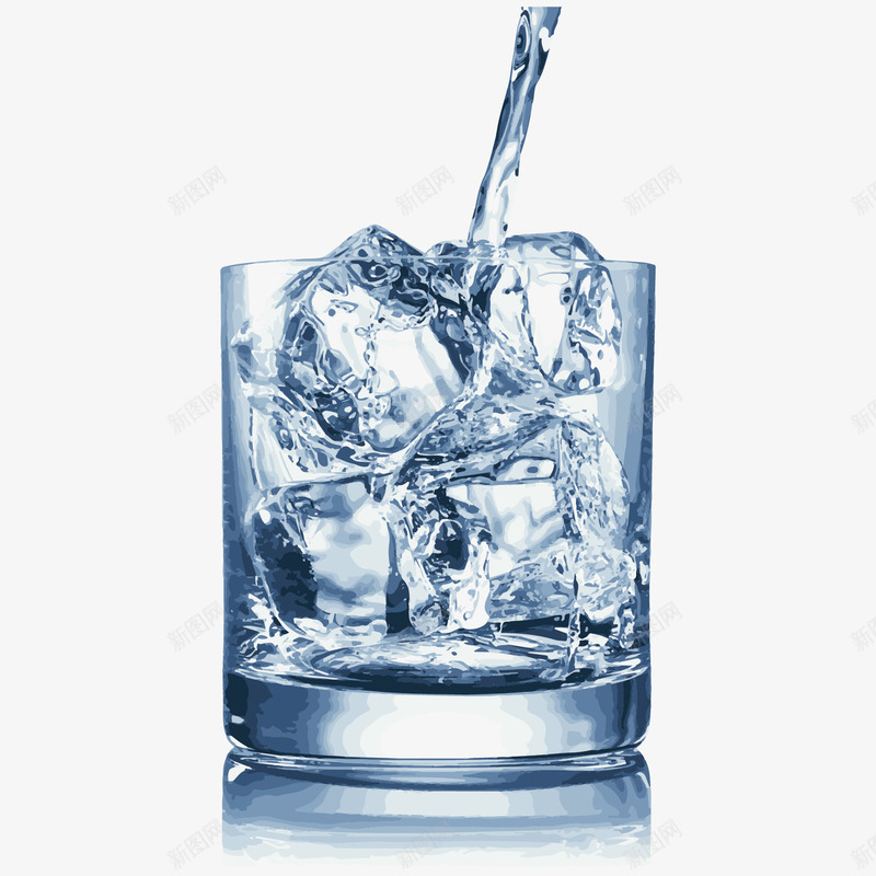 水杯和冰块矢量图ai免抠素材_88icon https://88icon.com 冰块 水 水杯 矢量图