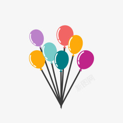 卡通生日聚会气球素材